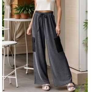 HEIMISH USA “ Harley “ HEIMISH Ribbed Cargo Style Pants in Charcoal